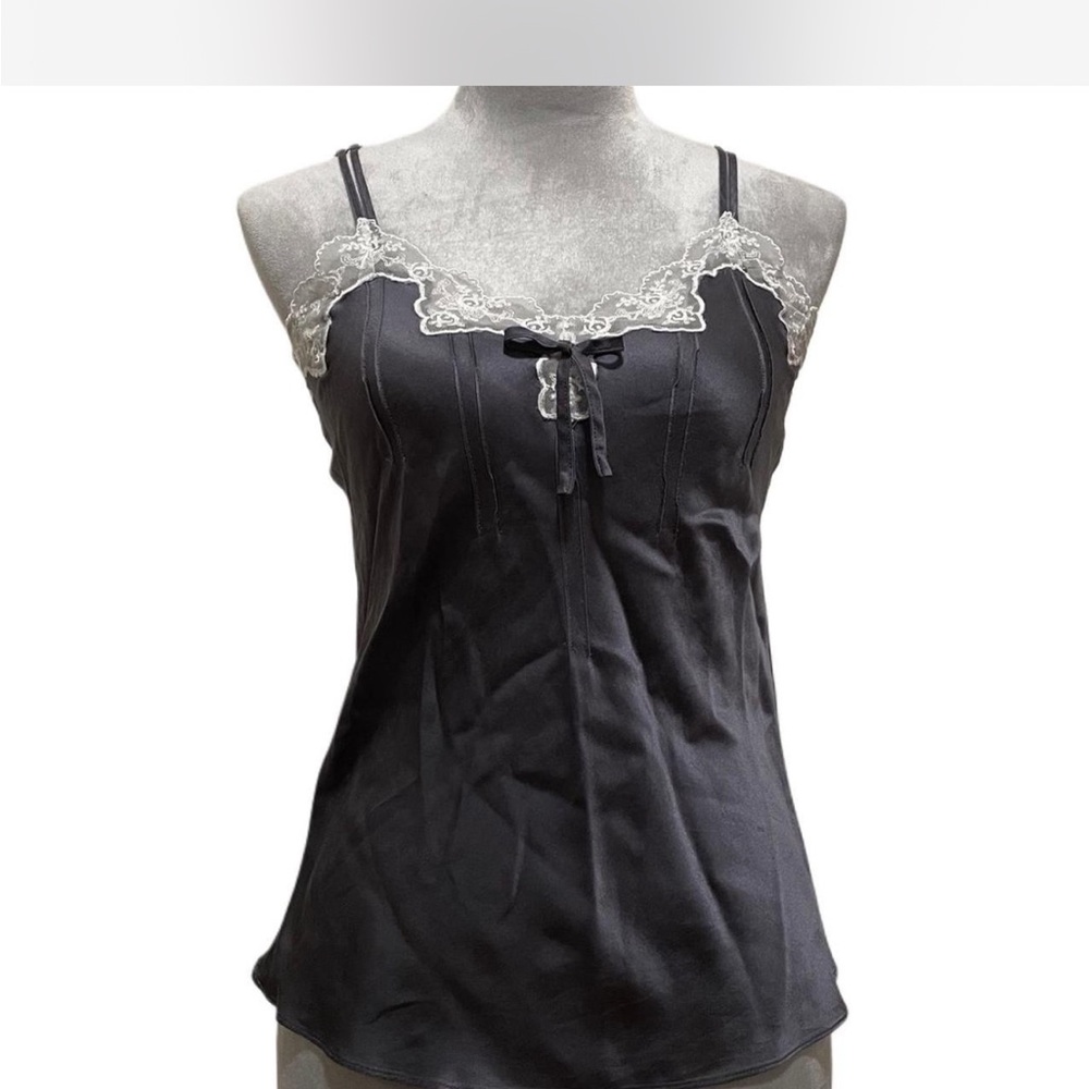 Ginia Elegant Silk Lace Trim Camisole